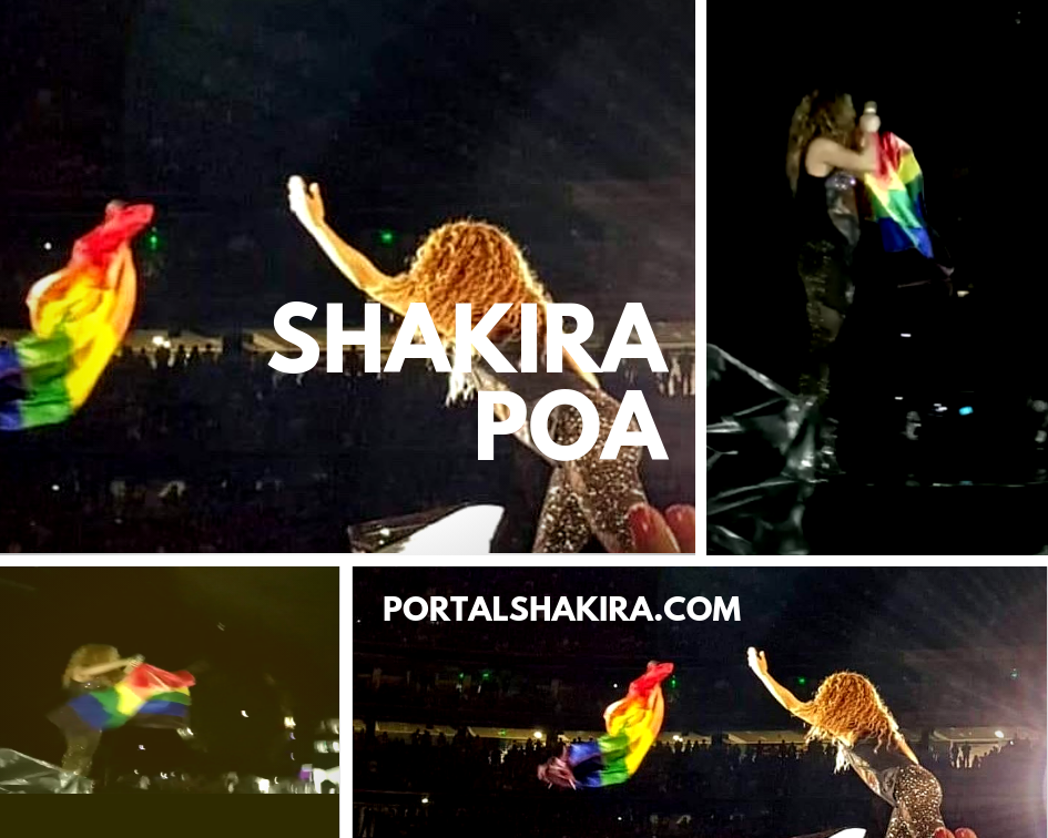 Sob gritos de "#EleNão", Shakira beija a bandeira do orgulho gay em show de Porto Alegre