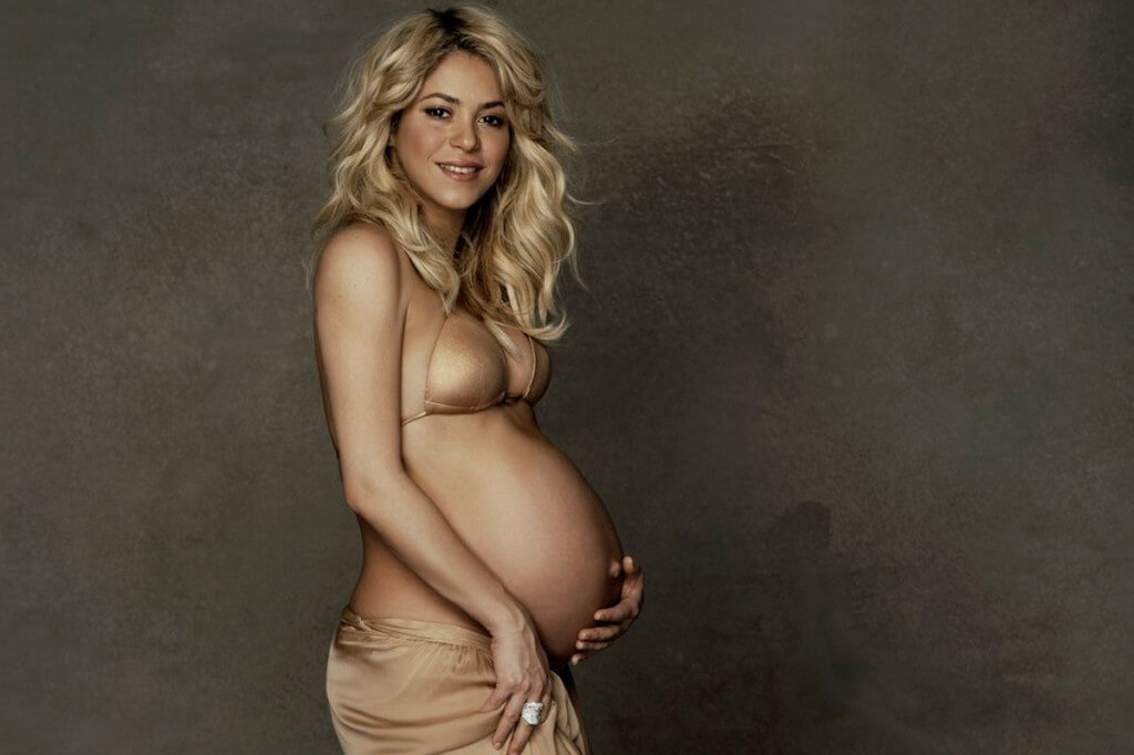 Shakira durante a gestação do pequeno Milan