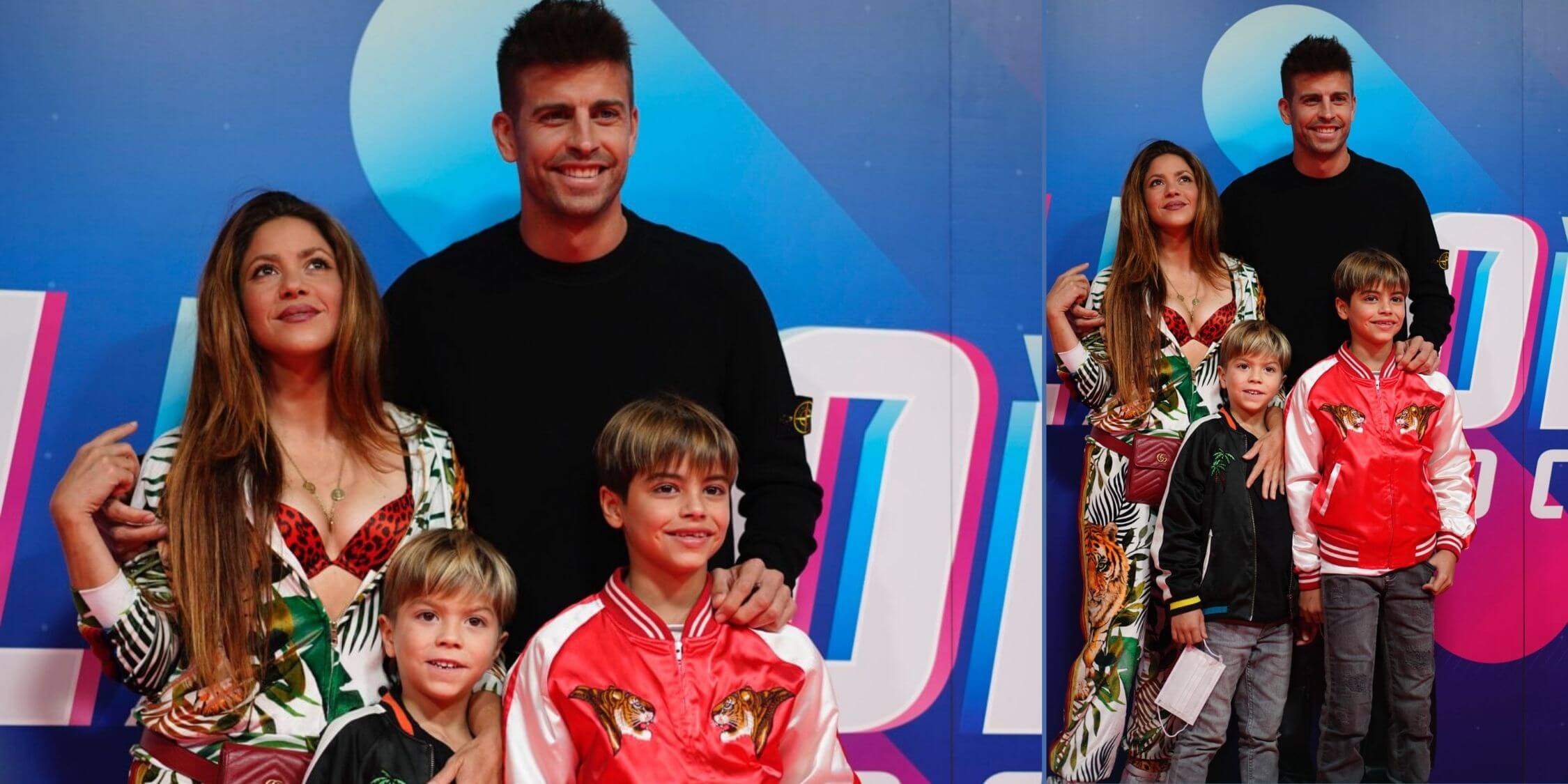 Shakira, Gerard Piqué e seus filhos comparecem ao Balloon World Cup