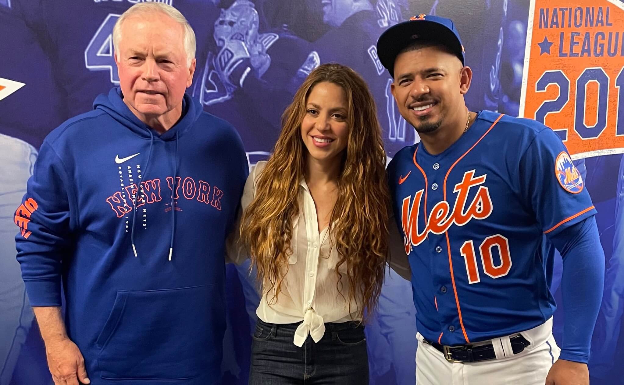 Shakira, Milan e Sasha vão em partida do New York Mets