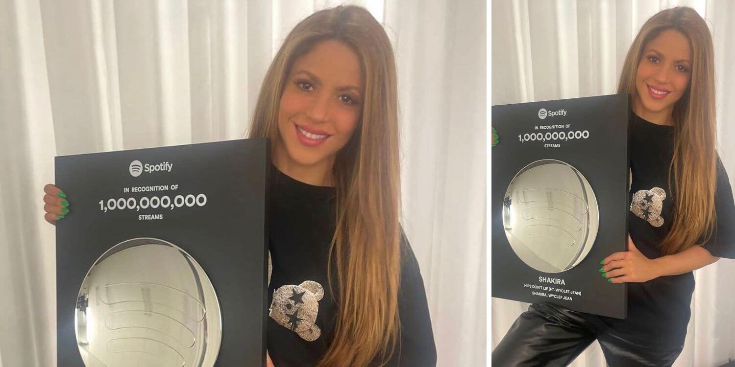 Shakira recebe placa comemorativa de 1 bilhão do Spotify