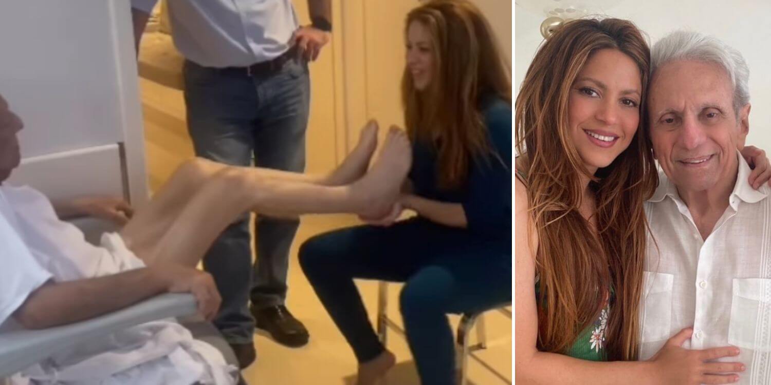 Shakira ajuda seu pai, William Mebarak na fisioterapia